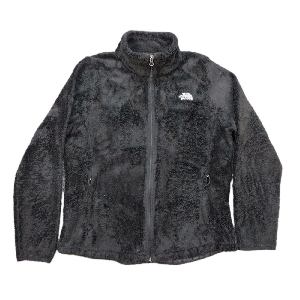 The North Face Women's Osito Full Zip Black Fuzzy Fleece Jacket Size XL EUC